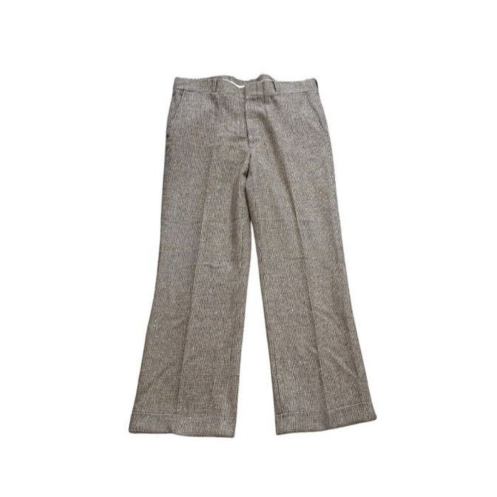 LL Bean Dress Pants Mens 37 X 29.5 VTG Wool Flat Front Cuffed Preppy Classic
